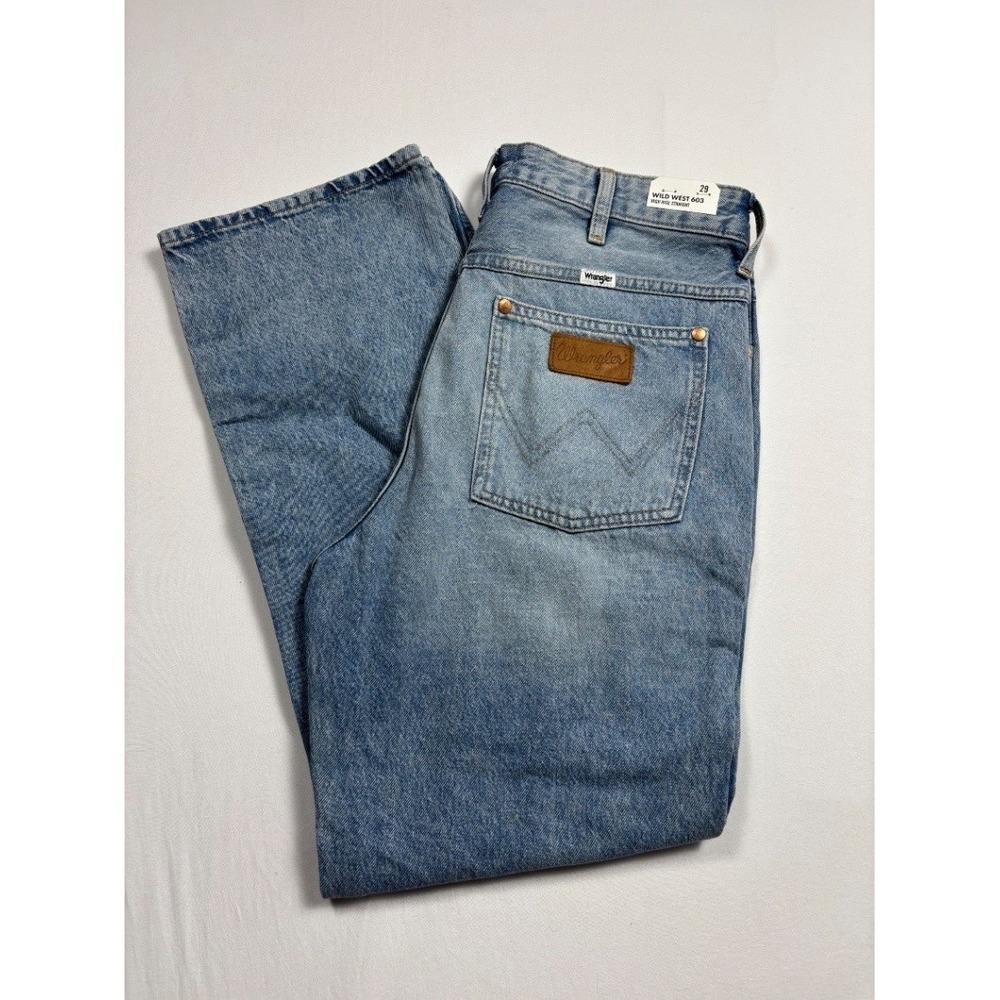 Wrangler Women's Wild West 603 High Rise Straight Jeans 29x28 Blue